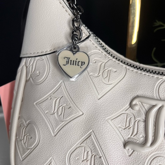 Juicy Couture Good Times Shoulder Bag Juicy Cream Embossed Chain NWT - Picture 3 of 5